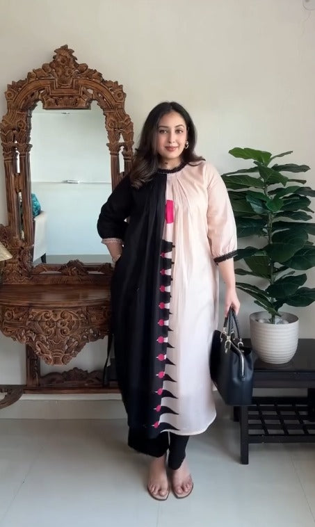 Round Neck Kurta & Trousers