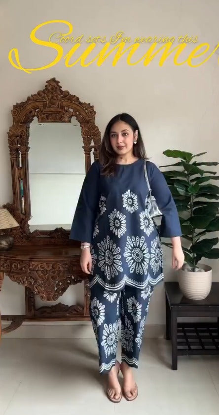 Meher Floral Printed Tunic & Trouser Set