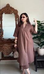 Women Regular Pure Cotton Kurta with Trousers