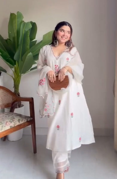 Blush Bloom Embroidered Suit Set