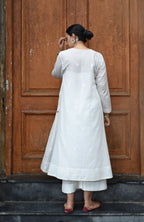 Off White Jamdani Polka dot Kurta with Off White Pyjama