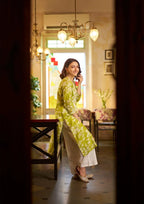 Myra Green Mulmul Printed Kurta
