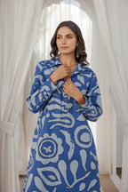 Blue Abstract Printed Coord Set