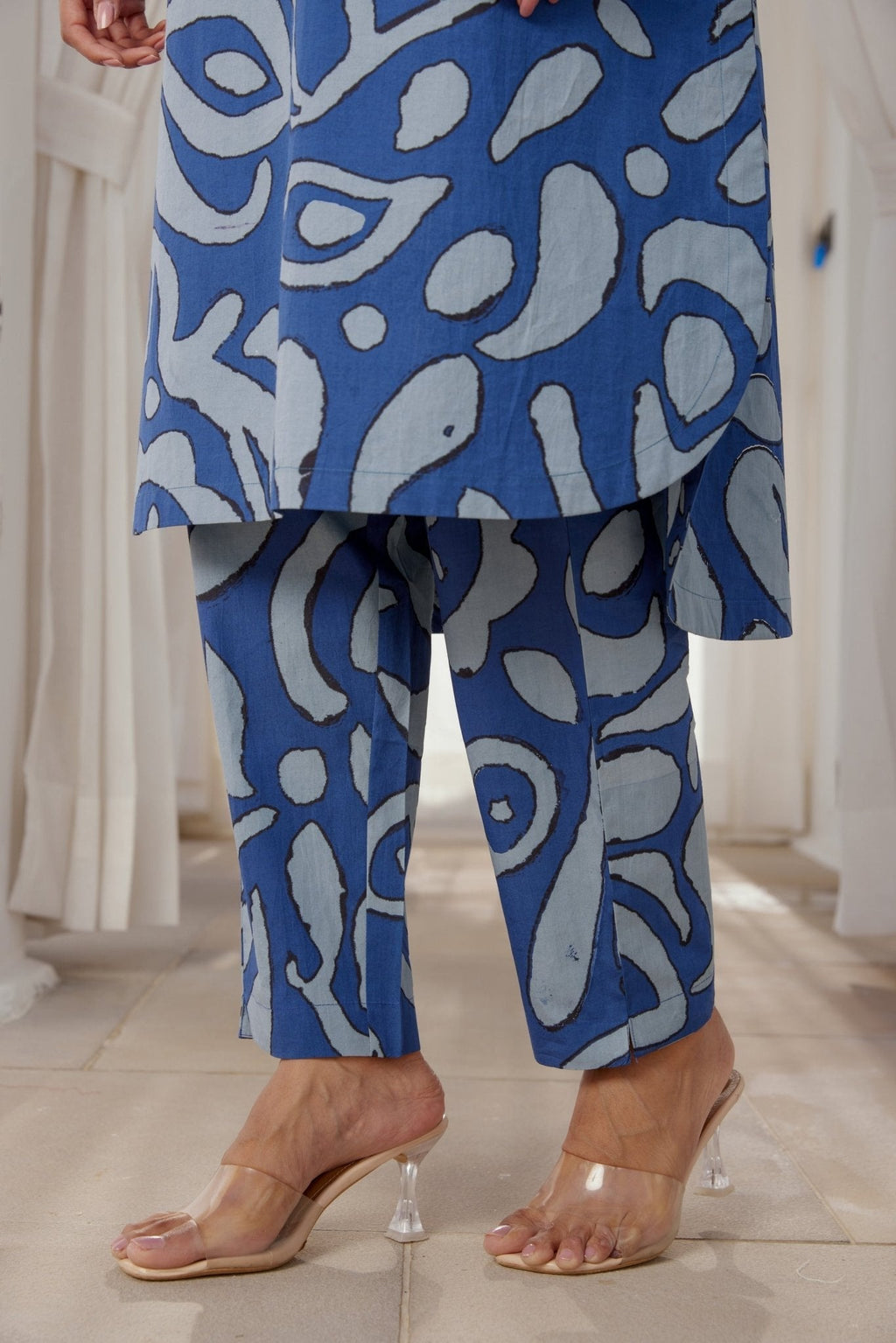 Blue Abstract Printed Coord Set
