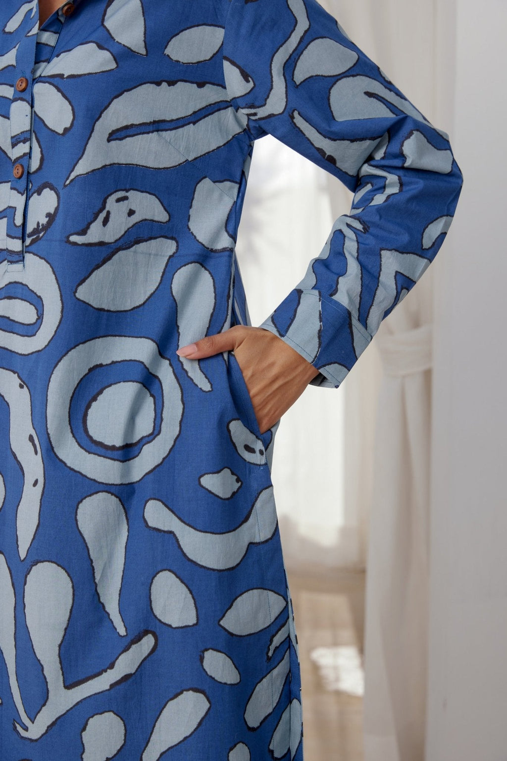 Blue Abstract Printed Coord Set