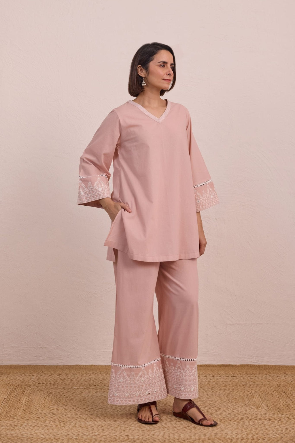 Blush Pink Embroidered Co-ord Set