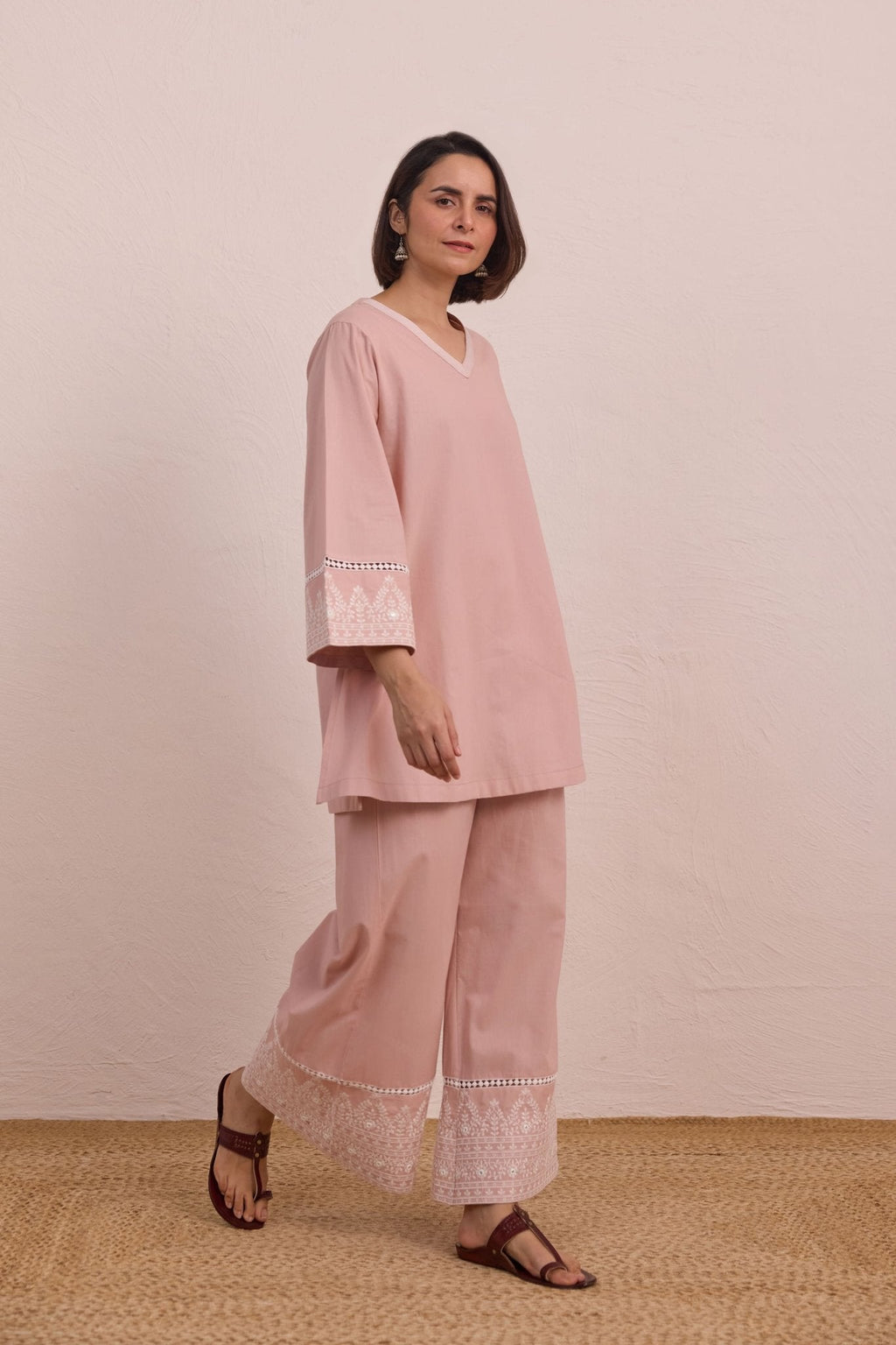 Blush Pink Embroidered Co-ord Set