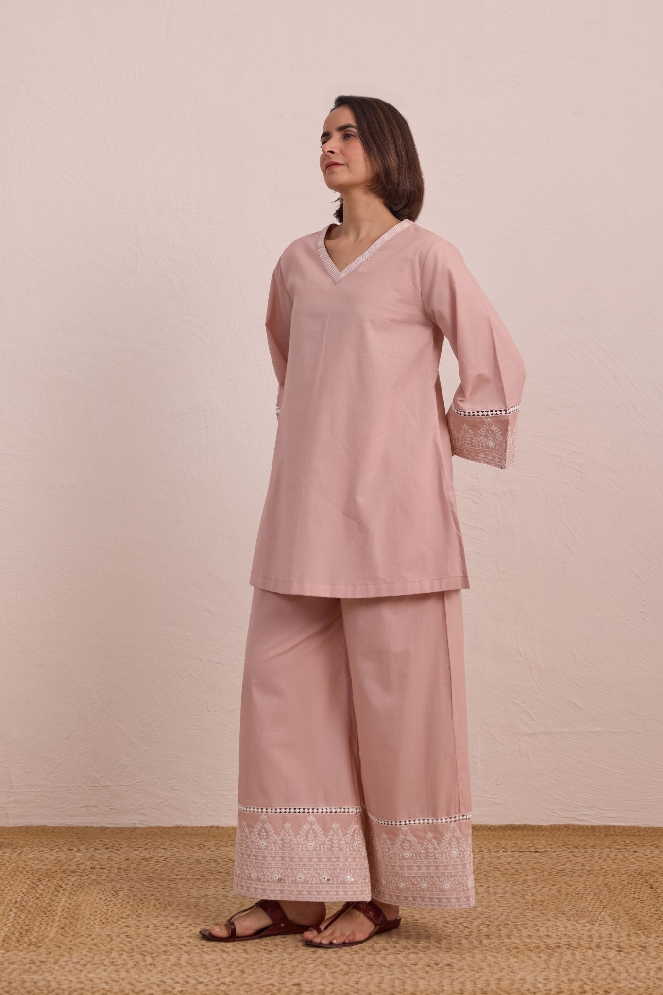 Blush Pink Embroidered Co-ord Set