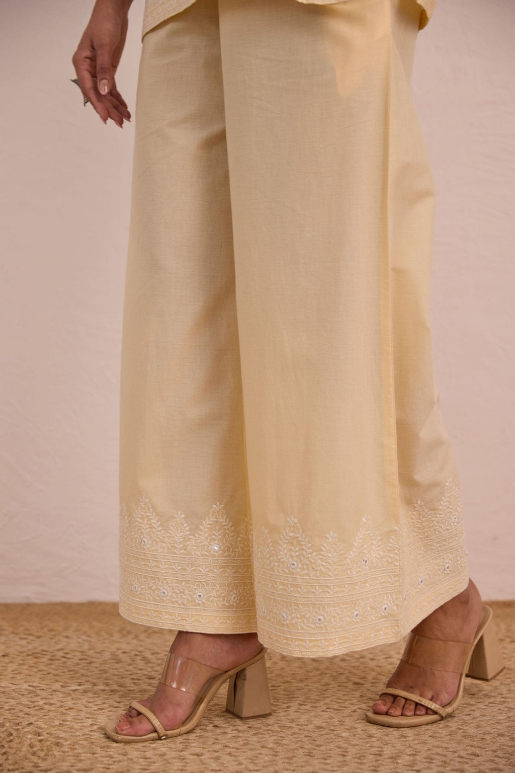 Butter Yellow Embroidered Co-ord Set