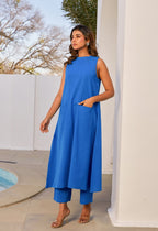 Electric Blue Cotton Coord Set