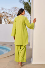 Green Solid Farsi Salwar Coord Set