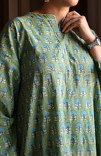 Green Handblock Printed Antifit Co-Ord Set