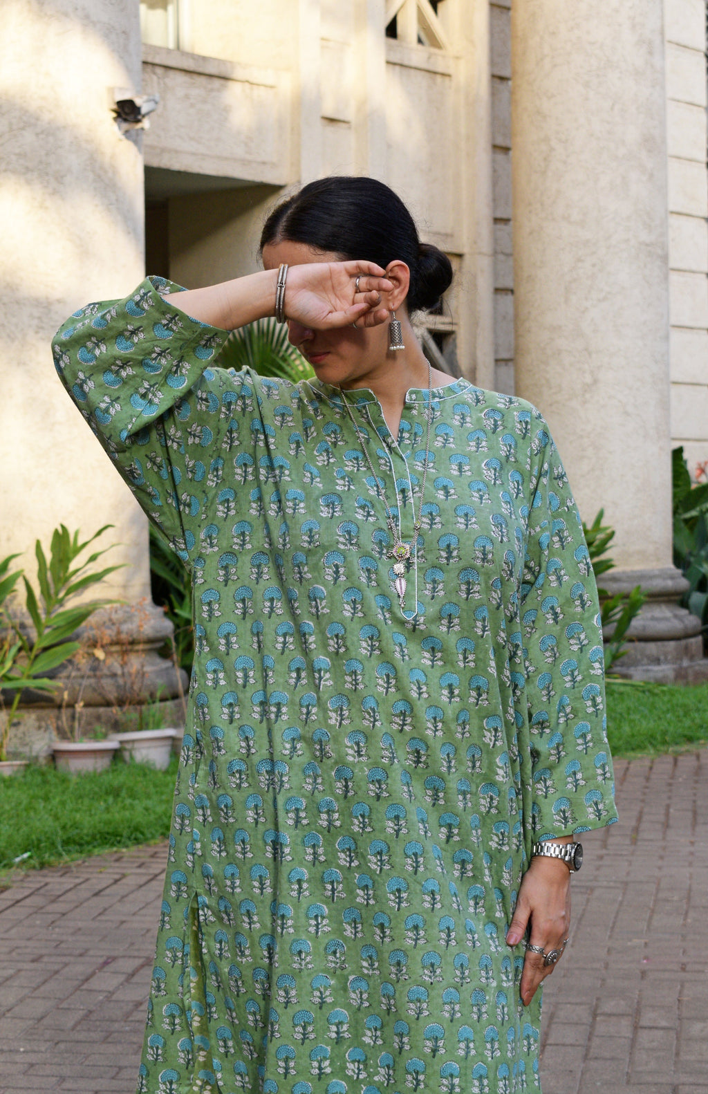 Green Handblock Printed Antifit Co-Ord Set