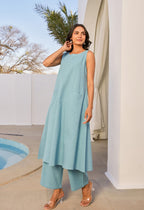 Ice Blue Cotton Coord Set