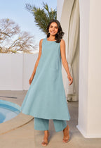 Ice Blue Cotton Coord Set