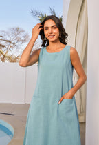 Ice Blue Cotton Coord Set