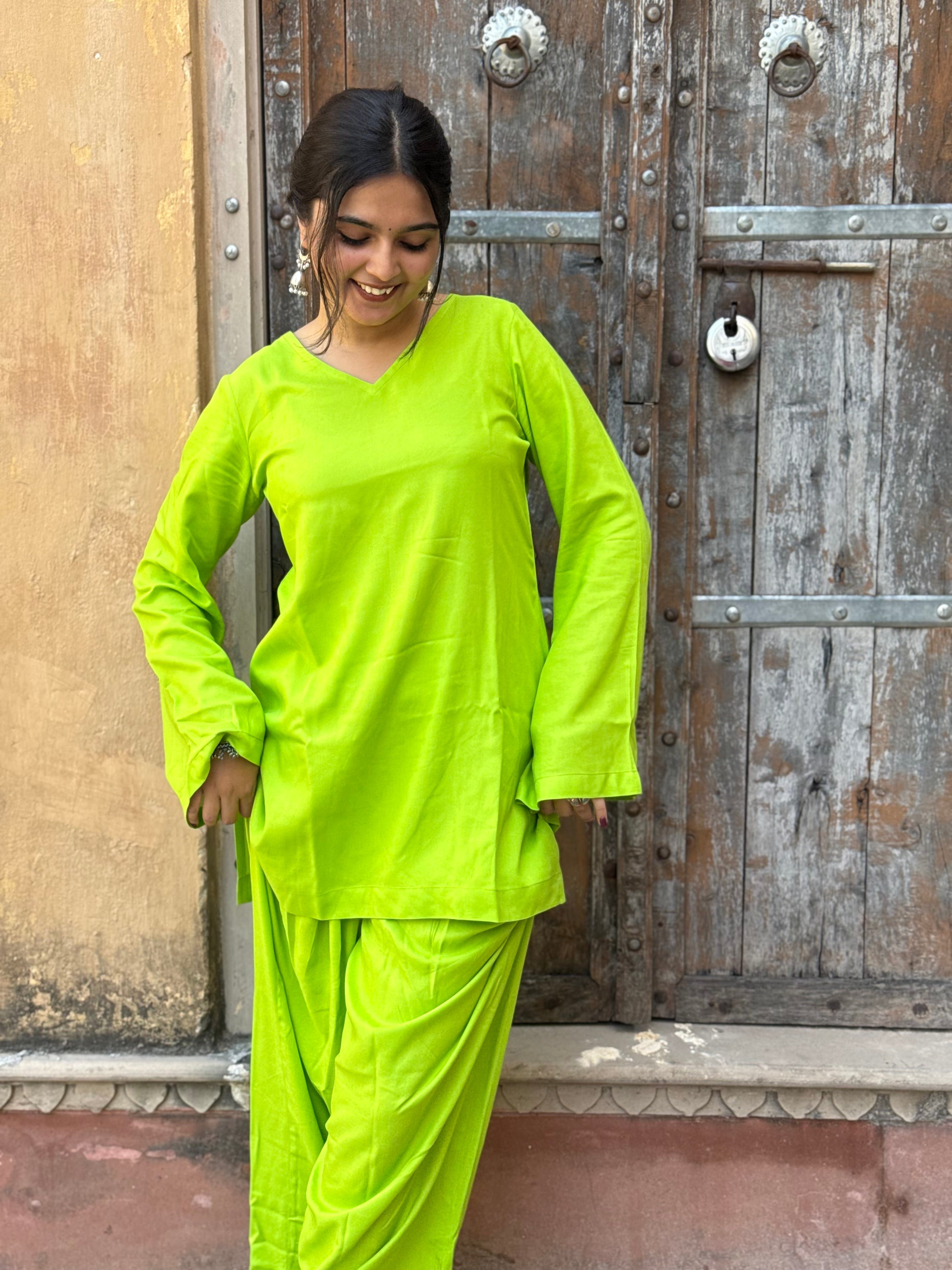 Neon Lime Farshi Salwar Set