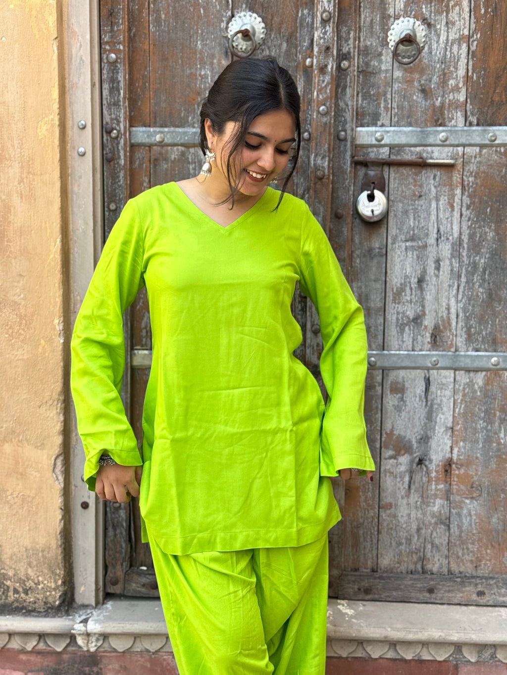 Neon Lime Farshi Salwar Set