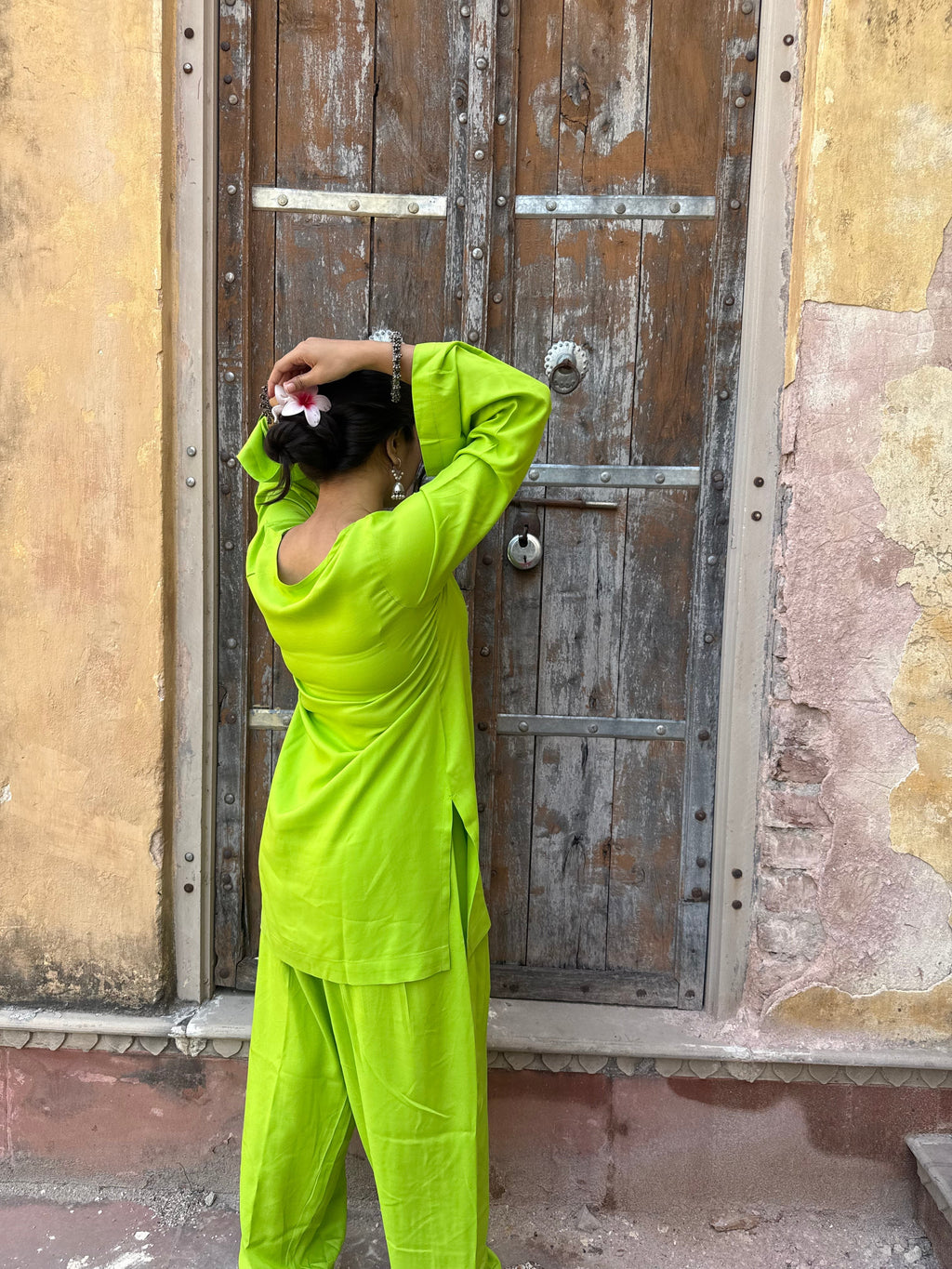 Neon Lime Farshi Salwar Set