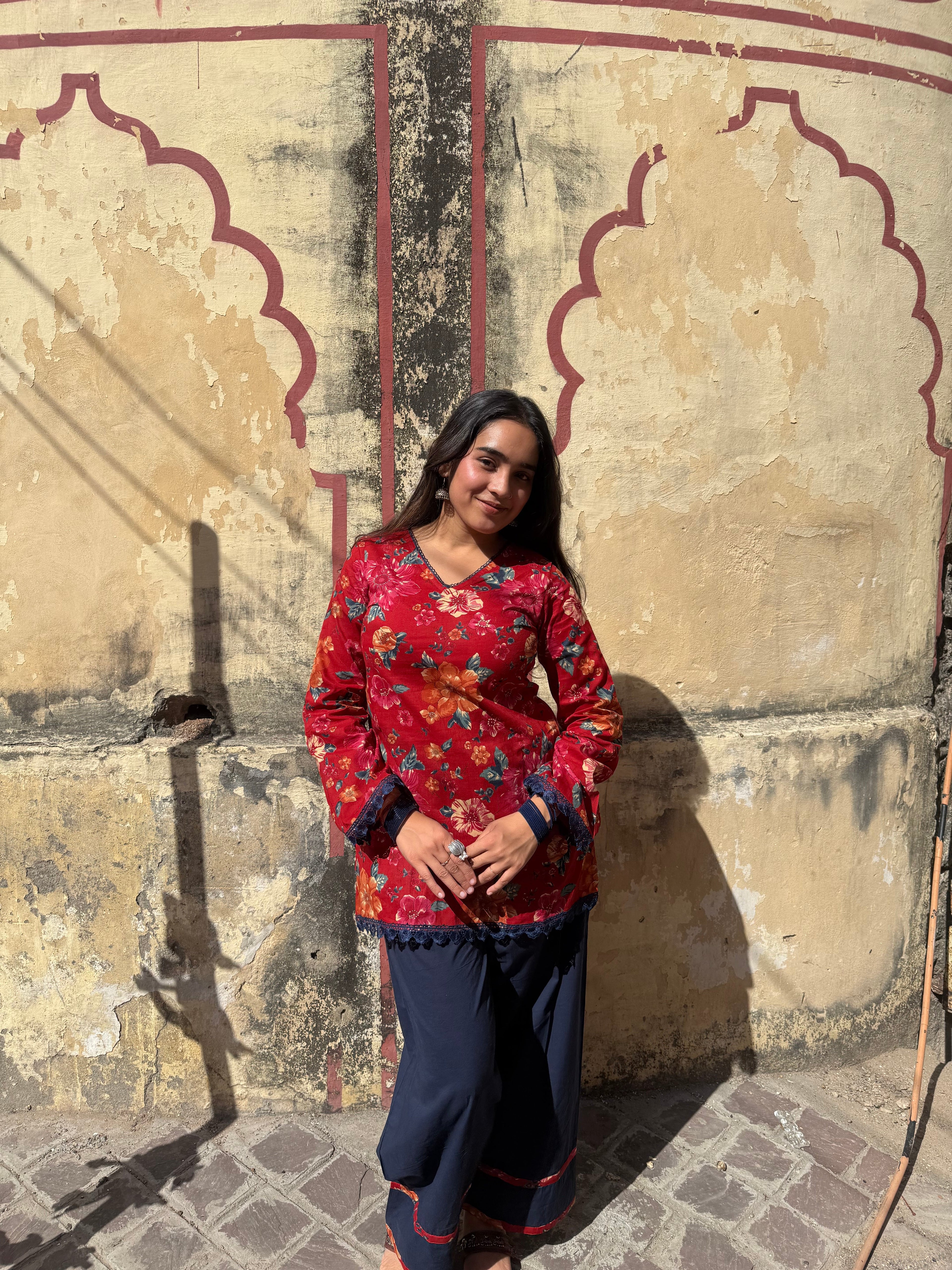 Gulnaar Floral Farshi Salwar Set