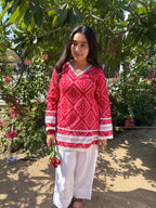 Rangrez Red Lace Farshi Salwar Set