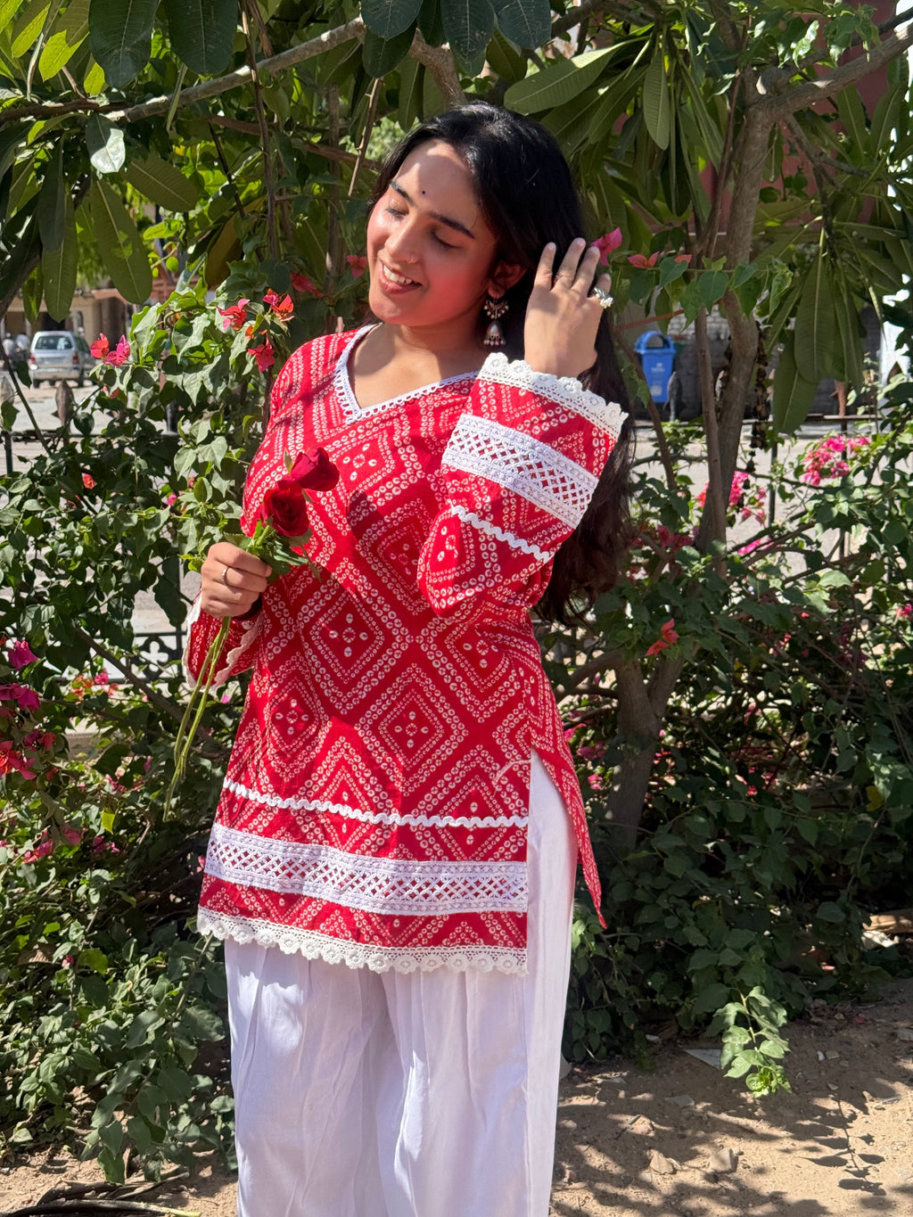 Rangrez Red Lace Farshi Salwar Set