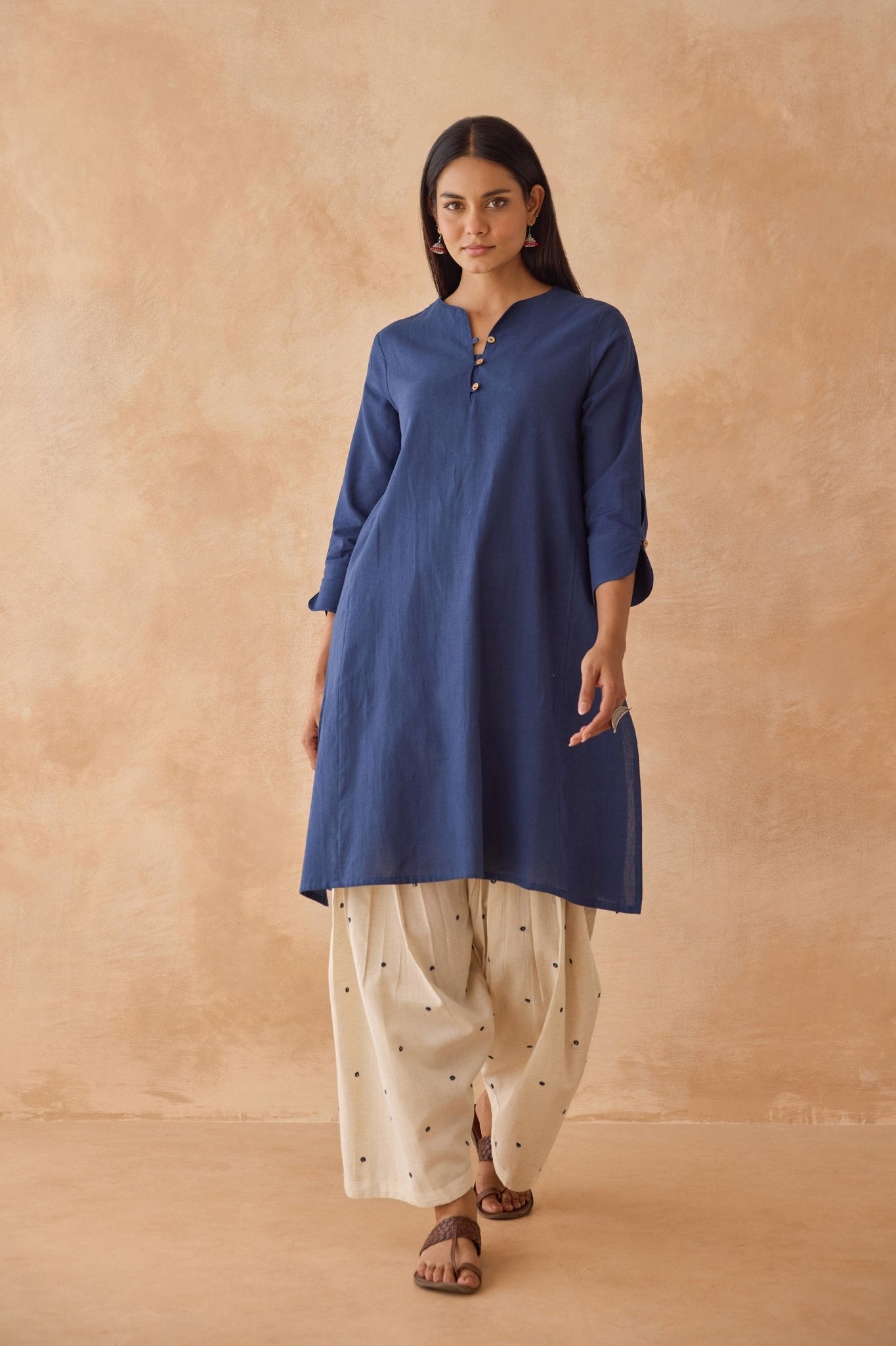 Indigo Blue Co-ord Set with Embroidered Patiala Salwar