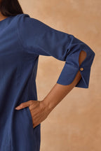 Indigo Blue Co-ord Set with Embroidered Patiala Salwar