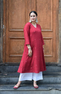 Maroon Jamdani Phiran