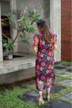 Midnight Orchid Organza Kurta