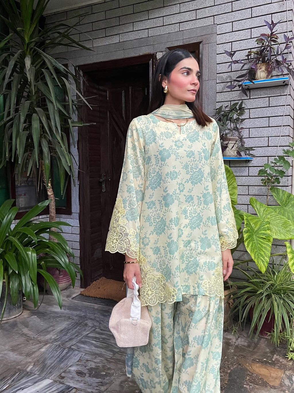 Aarohi Floral Printed Cotton Suit Set