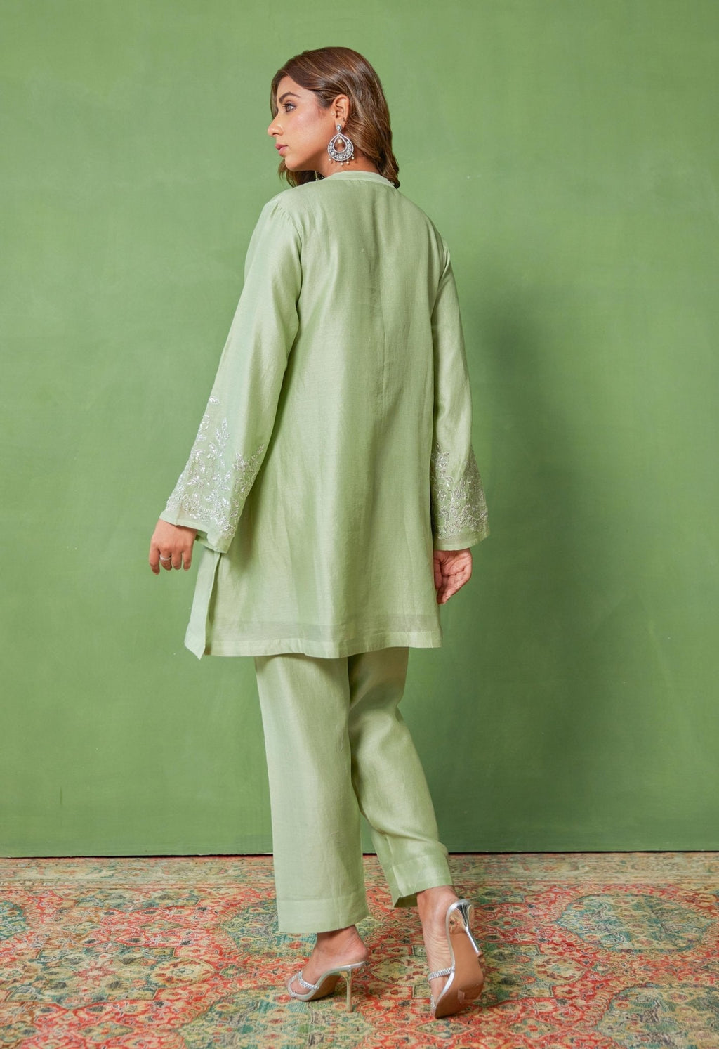 Opulent Chanderi Coord Set with Hand Embroidery