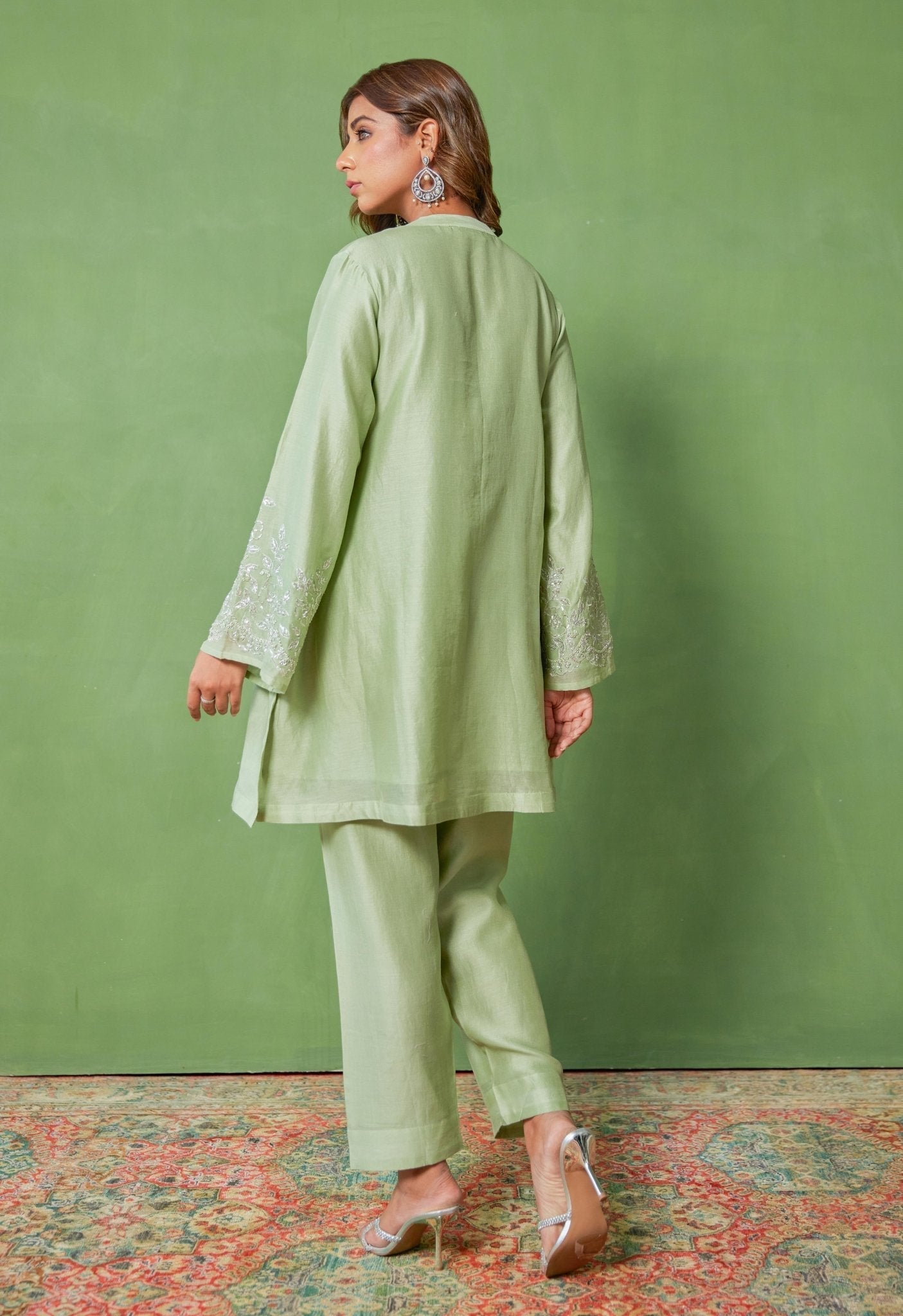 Opulent Chanderi Coord Set with Hand Embroidery