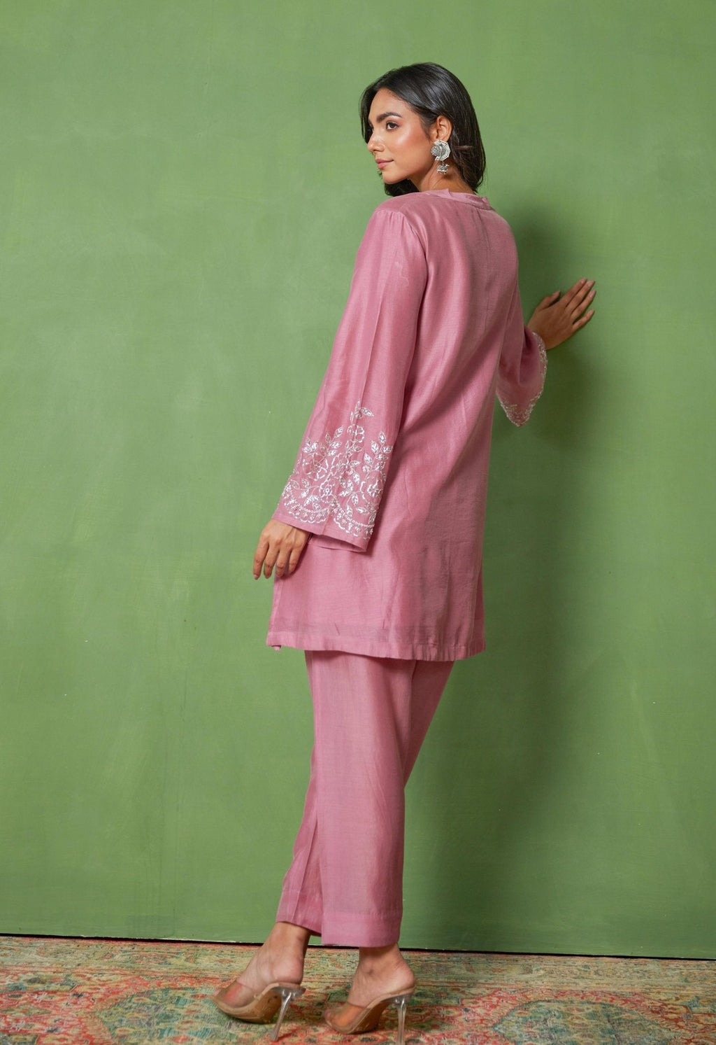 Opulent Chanderi Coord Set with Hand Embroidery