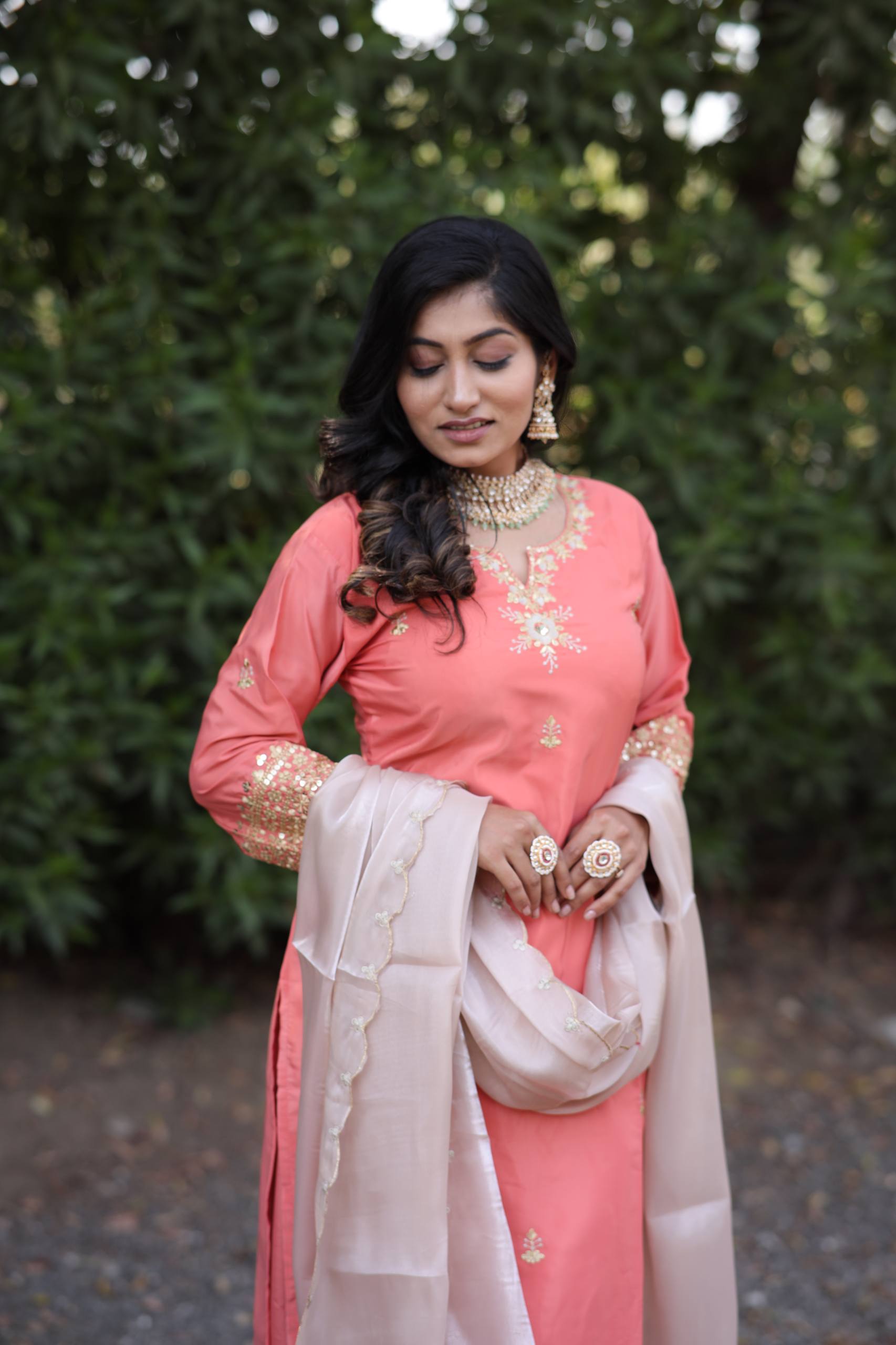 Myra Blush Bloom Peach Suit Set