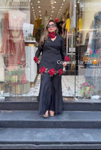 Rose Bloom Flared Dress