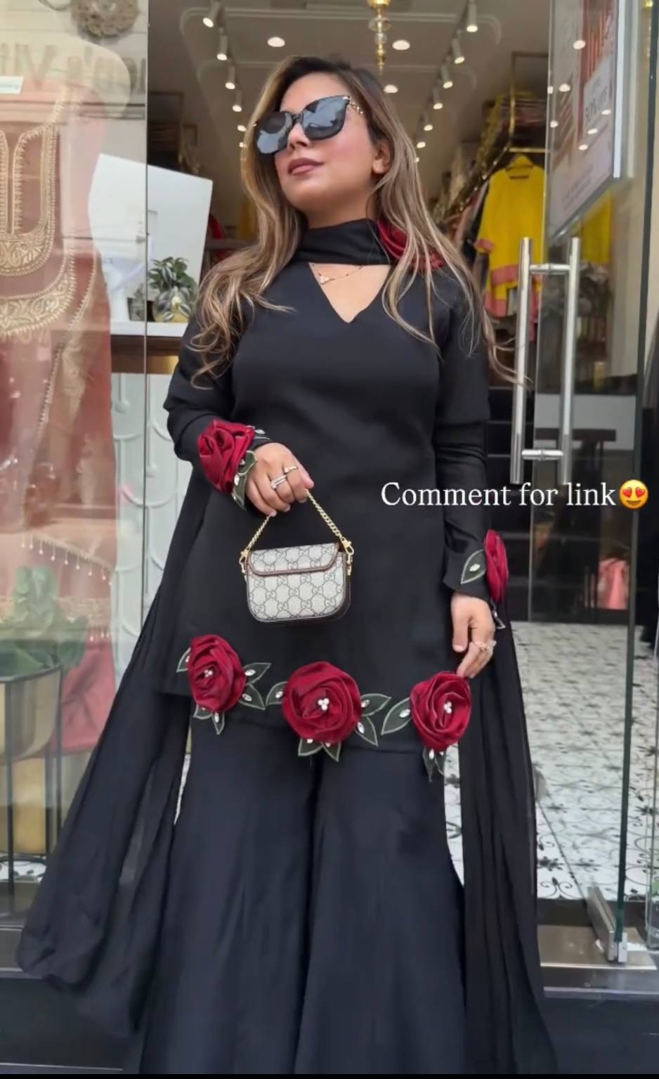 Rose Bloom Flared Dress