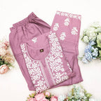 Yamini Strong Purple Chikankari Kurti Pant Set