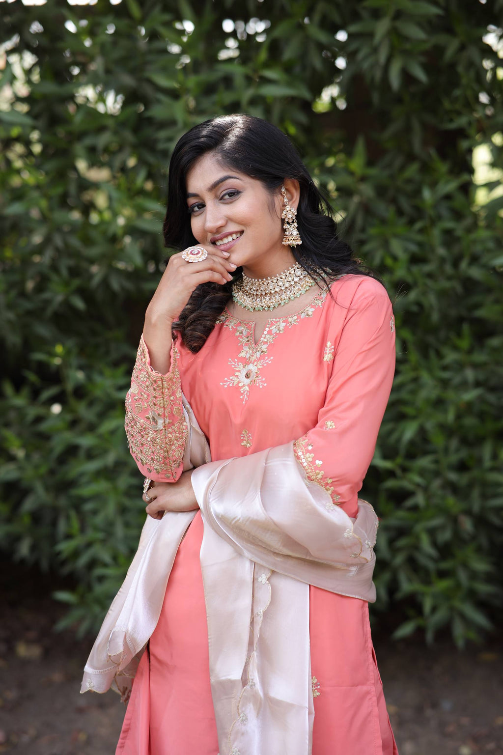 Myra Blush Bloom Peach Suit Set