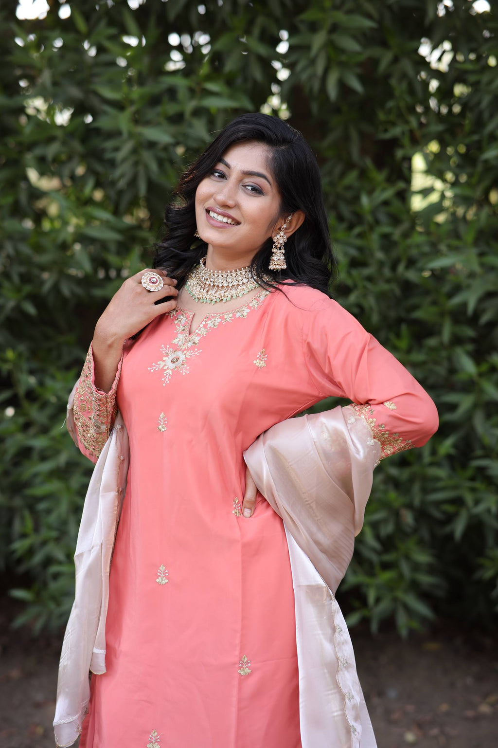 Myra Blush Bloom Peach Suit Set