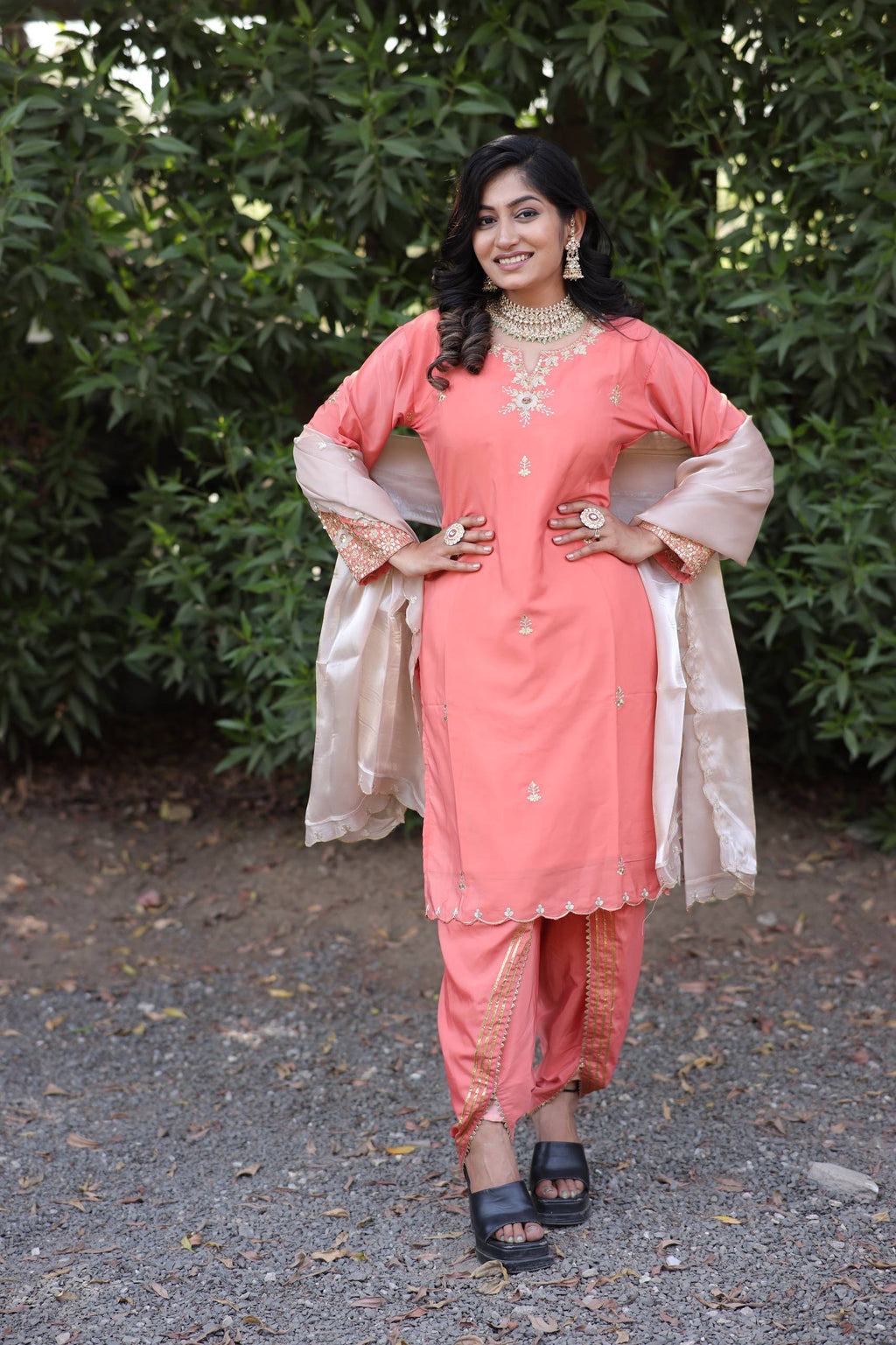 Myra Blush Bloom Peach Suit Set