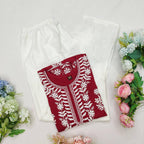 Nisha Maroon Chikan Kurti Pant Set