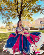 Saira Gulabi Garba Glow  Double Layer Choli