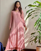 Jivika Peach Trend Chikankari Ethnic Set