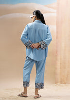 Powder Blue Shirt Co-ord Set