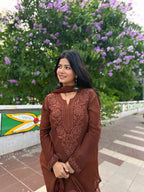 Vanya Brown Georgette Kurta Set
