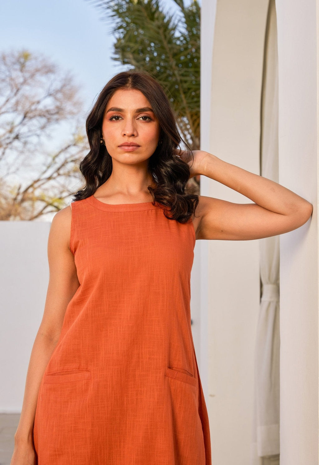 Rust Orange Cotton Coord Set