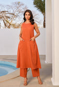 Rust Orange Cotton Coord Set