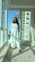 Kavya White Chikankari Muslin Co-ord Set