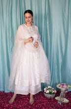 Sufi Chanderi Set with Off White Silk Organza Dupatta